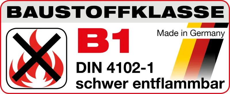 Prüfzeugnis B1 nach DIN 4102-1