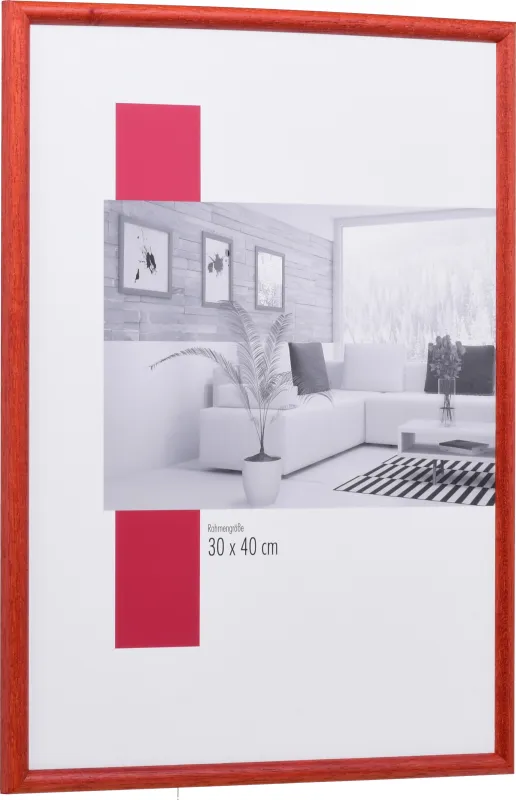 Bilderrahmen aus Holz der Leiste 20 in der Farbe Rot, modernes, zeitloses Design