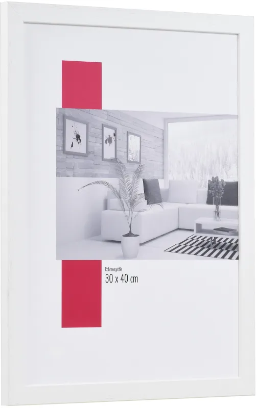 Bilderrahmen aus Holz aus der Leiste 2210 in der Farbe Weiß, modernes Design