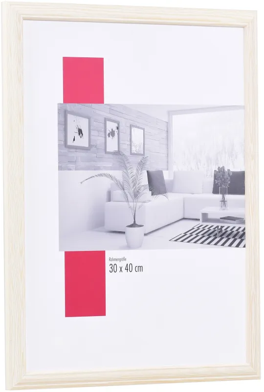 Bilderrahmen aus Holz der Leiste 32 in der Farbe Weiß, klassisches Design