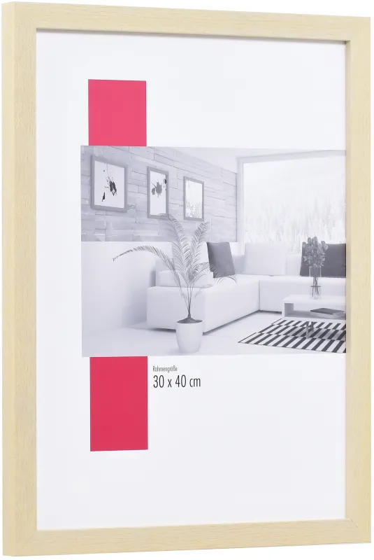 Bilderrahmen aus Holz der Leiste 33 in der Farbe Weiß, modernes Design
