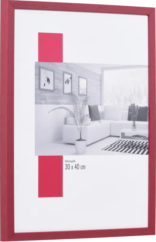 Bilderrahmen aus Holz der Leiste 35 in der Farbe Rot, modernes Design