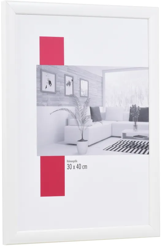 Bilderrahmen aus Holz aus der Leiste 43 in der Farbe Weiß-Hochglanz, klassisches Design