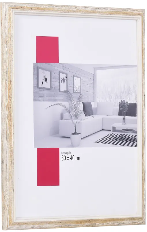 Bilderrahmen aus Holz aus der Leiste 67 in der Farbe Weiß, klassisches Design