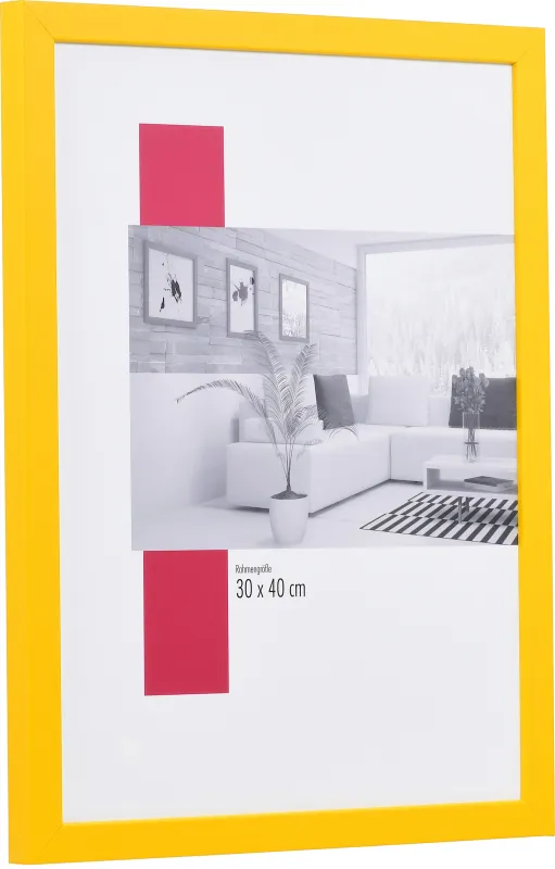 Bilderrahmen aus Holz der Leiste Top Cube in der Farbe Gelb, modernes Design