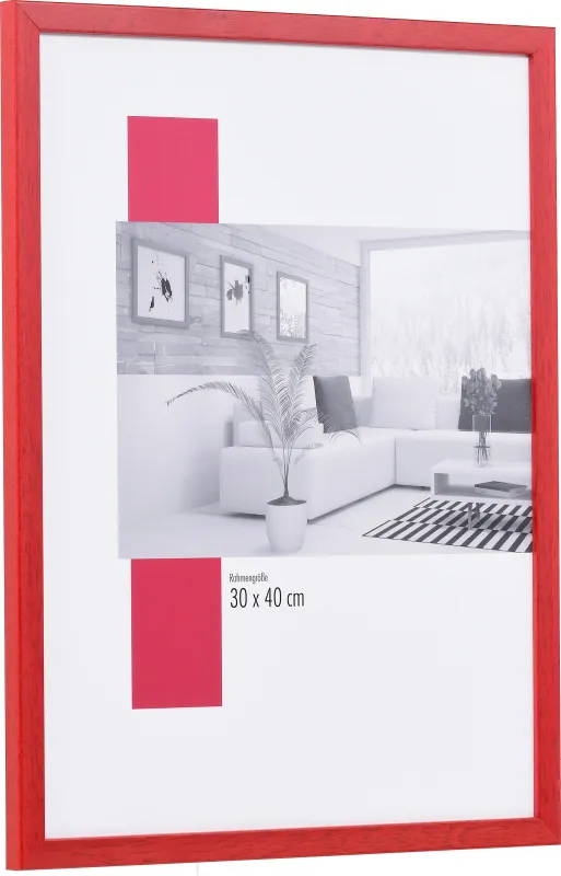 Bilderrahmen aus Holz der Leiste Top Pro S in der Farbe Rot, modernes Design