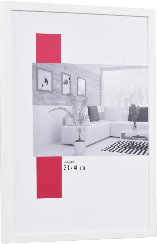Bilderrahmen aus Holz aus der Leiste Top Pro S in der Farbe Weiß, modernes Design