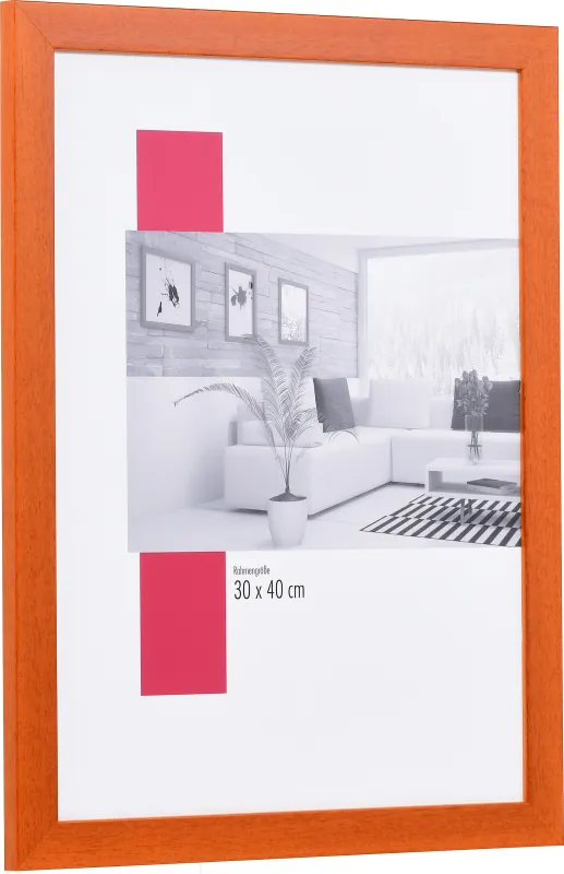 Bilderrahmen aus Holz der Leiste Top Pro in der Farbe Orange, modernes Design