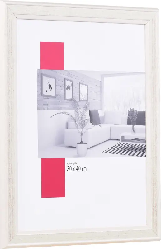 Bilderrahmen aus Holz der Leiste 64 in der Farbe Weiß, klassisches Design